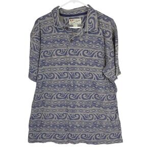 Vintage Crazy Shirts Polo Men L Tribal Print Hawaii Short‎ Sleeve Cotton